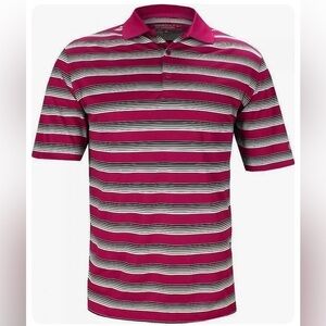 Nike Golf dri-fit striped short sleeve polo pink size medium